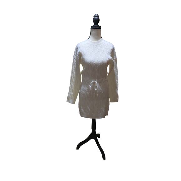 Cloud Ten Dresses & Skirts - Cloud Ten White Sweater Dress w/ Waist Tie – Long Sleeve – NWT